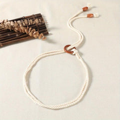 Braided Rope Belt with Tassel Sash - Vintage Style Waistband