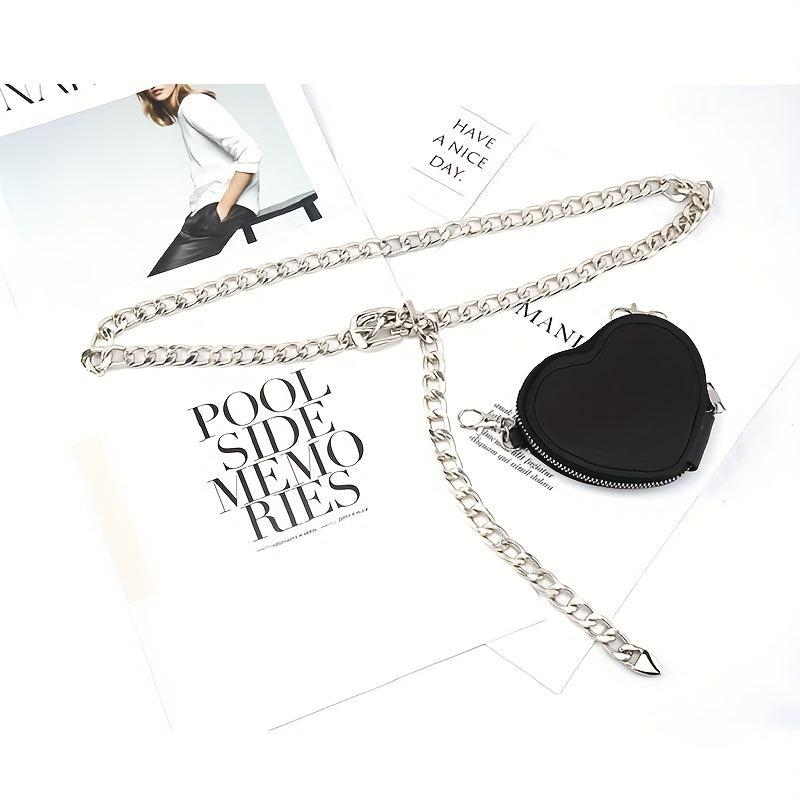 Heart Purse Mini Waist Bag Women Dress Girdle Chain Belt