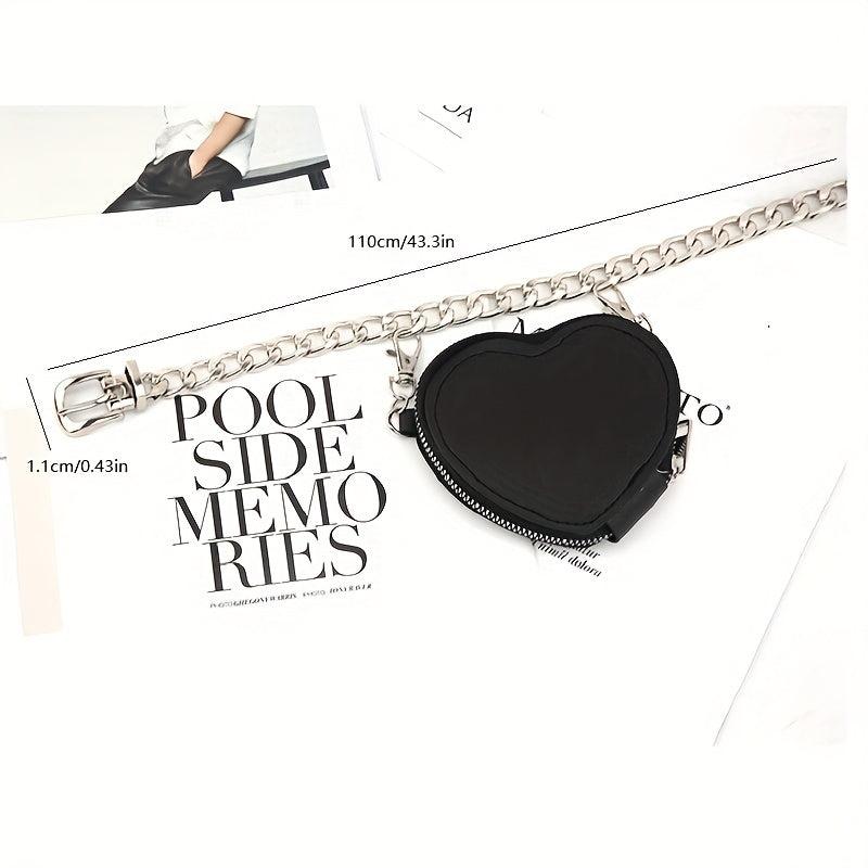 Heart Purse Mini Waist Bag Women Dress Girdle Chain Belt