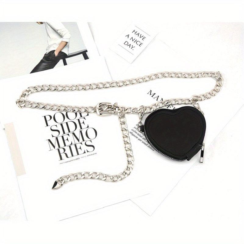 Heart Purse Mini Waist Bag Women Dress Girdle Chain Belt