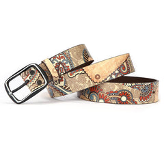 Men's Vintage Calfskin Leather Western Belt for Jeans