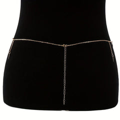 Rhombus Pendant Waist Chain Metal Belly Chain For Women