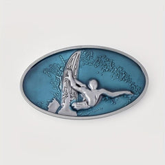 Vintage Oval Belt Buckle for Jeans, DIY Waistband Accessory