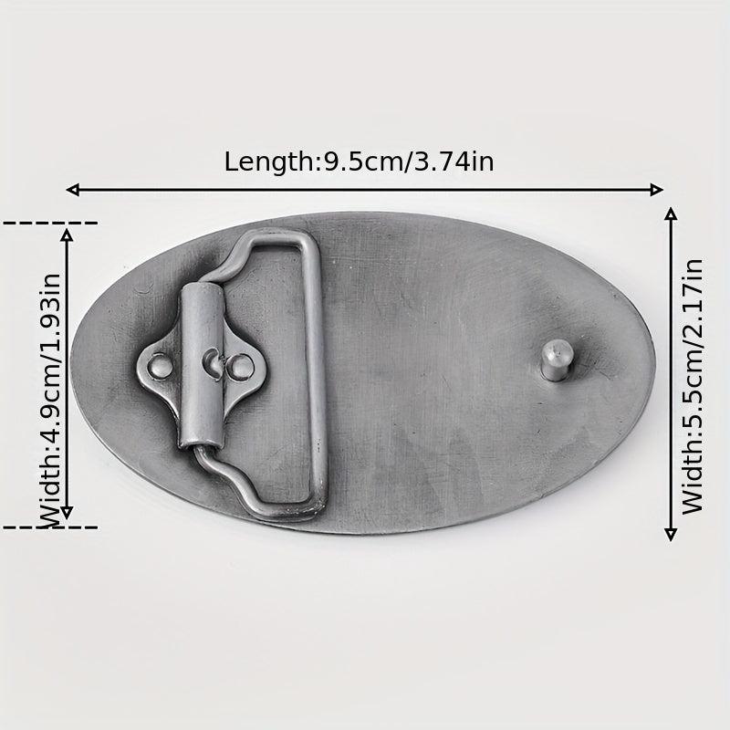 Vintage Oval Belt Buckle for Jeans, DIY Waistband Accessory