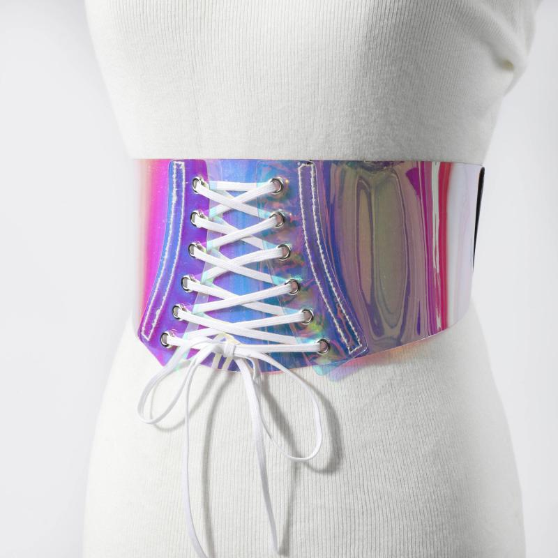 Pink Lace Up Y2K Corset Waspie Belt for Women