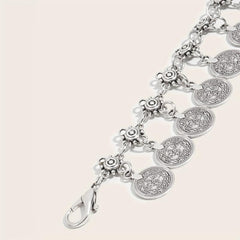 Vintage Boho Silvery Coin Pendant Waist Chain for Women