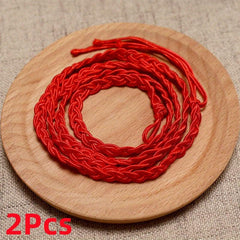 2pcs Braided Red Rope Waist Chain Handwoven Lucky Tassel Chain