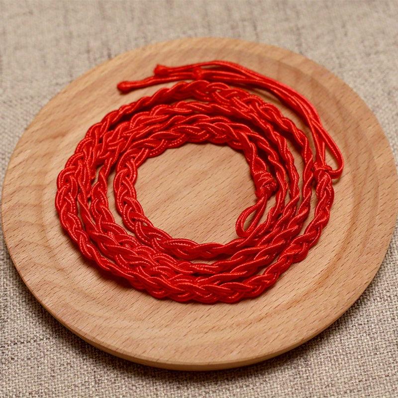 2pcs Braided Red Rope Waist Chain Handwoven Lucky Tassel Chain