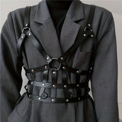 Punk Rivet Caged Bra Harness PU Leather Body Harness