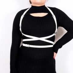 Women Pu Leather Harness Belt Clothes Corset Belt Adjustable