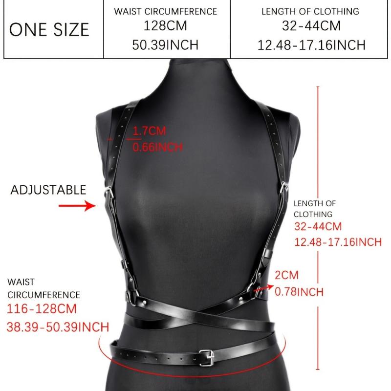 Women Pu Leather Harness Belt Clothes Corset Belt Adjustable