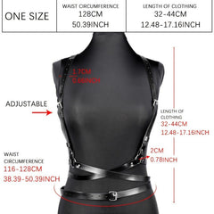 Women Pu Leather Harness Belt Clothes Corset Belt Adjustable