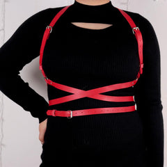 Women Pu Leather Harness Belt Clothes Corset Belt Adjustable