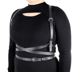 Women Pu Leather Harness Belt Clothes Corset Belt Adjustable