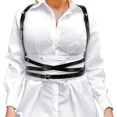 Women Pu Leather Harness Belt Clothes Corset Belt Adjustable