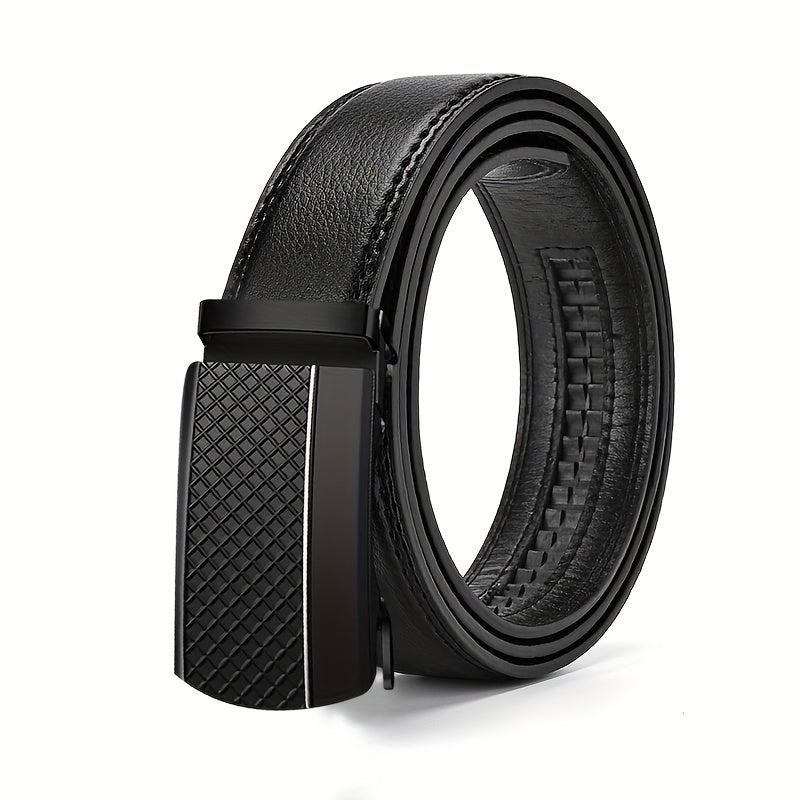 Men's Business PU Leather Belt Automatic Buckle Belt For Outdoor Wedding Daily