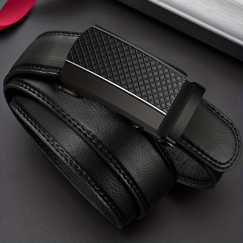 Men's Business PU Leather Belt Automatic Buckle Belt For Outdoor Wedding Daily