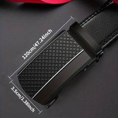 Men's Business PU Leather Belt Automatic Buckle Belt For Outdoor Wedding Daily