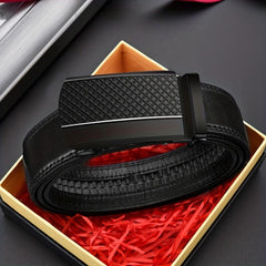 Men's Business PU Leather Belt Automatic Buckle Belt For Outdoor Wedding Daily