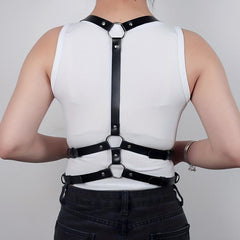 Double Layer Crossed PU Leather Body Harness Belt