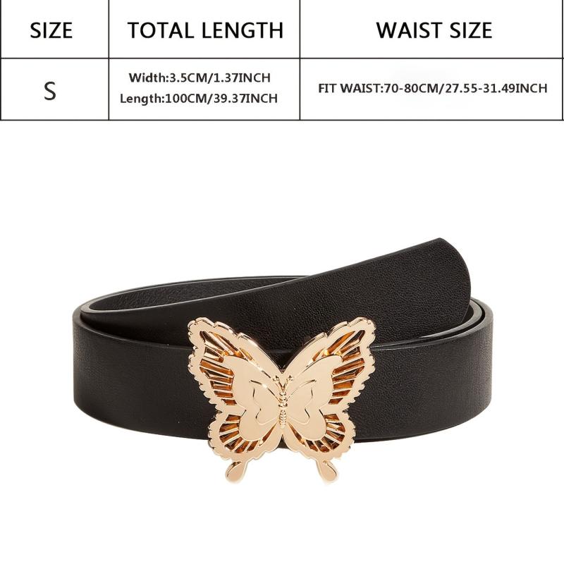Lady Belt PU Leather Butterfly Buckle Decorative Waist Belts For Women
