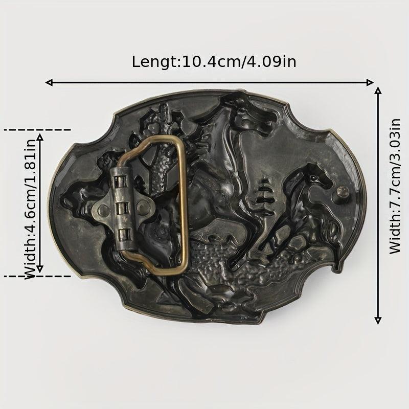 Vintage Horse Oval Belt Buckle Women Men Western Cowboy Cowgirl Jeans Acce