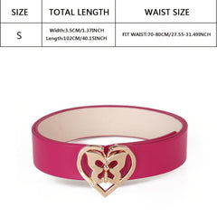 Y2K Rose Red PU Leather Belt Stylish Decorative Jeans Skirt Belt For Women