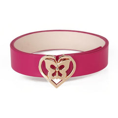 Y2K Rose Red PU Leather Belt Stylish Decorative Jeans Skirt Belt For Women