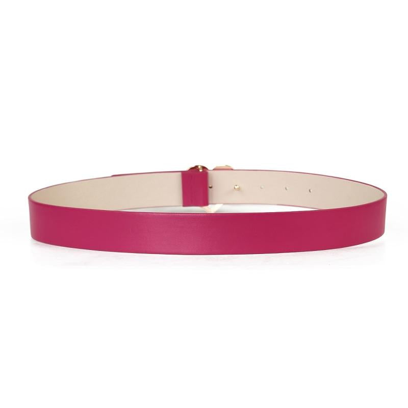 Y2K Rose Red PU Leather Belt Stylish Decorative Jeans Skirt Belt For Women