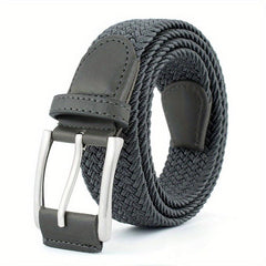 Men's Leather Belt Outdoor Casual Pin Buckle Nylon Braided Belt