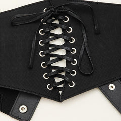 Wide Elastic Waist Corset Belt Lace Up Waistband