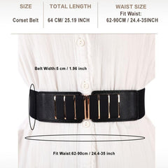 Women Jumpsuit Elastic Stretch Wideband Belted Girdle Belt