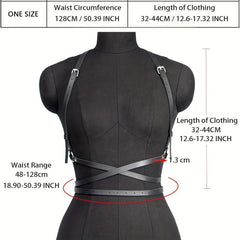 Women Punk Body Chest Harness Caged Waist Belts Gothic PU Leather