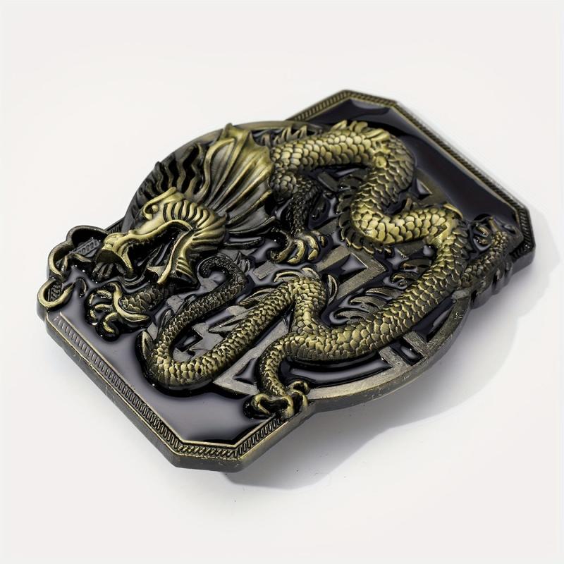 Western Dragon Belt Buckle For Women & Men Vintage Jeans Accessories