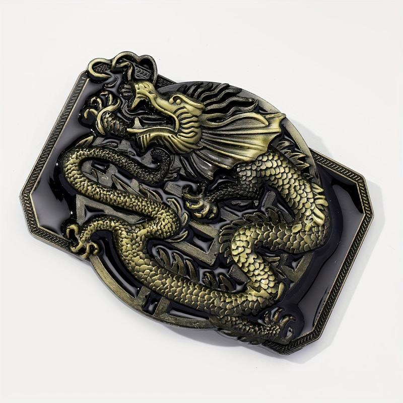 Western Dragon Belt Buckle For Women & Men Vintage Jeans Accessories