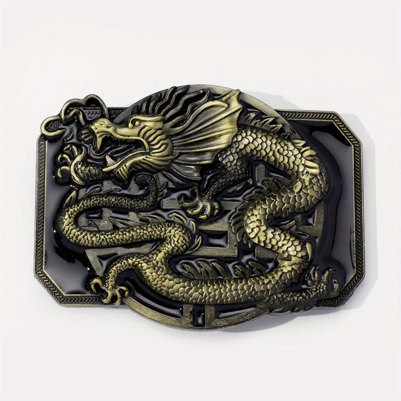 Western Dragon Belt Buckle For Women & Men Vintage Jeans Accessories