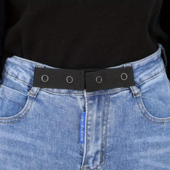 Women's Elastic No Buckle Belt Solid Casual Invisible Jeans Belt Stretch