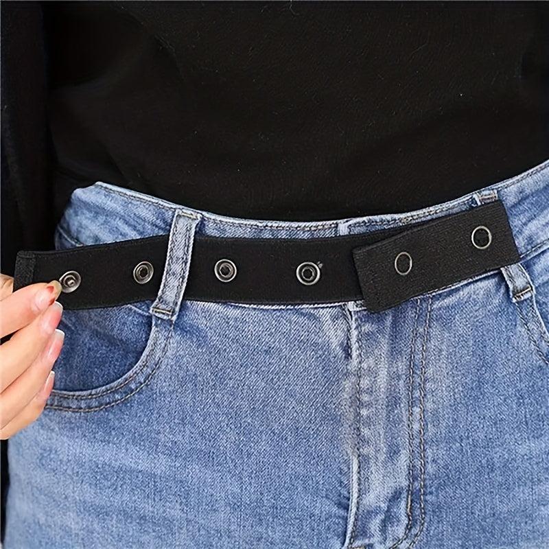 Women's Elastic No Buckle Belt Solid Casual Invisible Jeans Belt Stretch