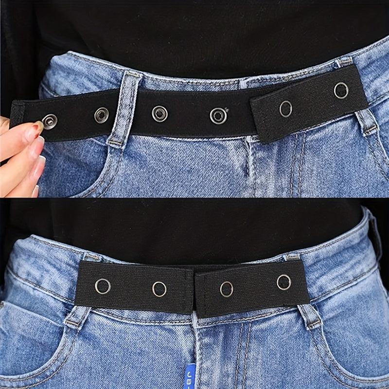 Women's Elastic No Buckle Belt Solid Casual Invisible Jeans Belt Stretch
