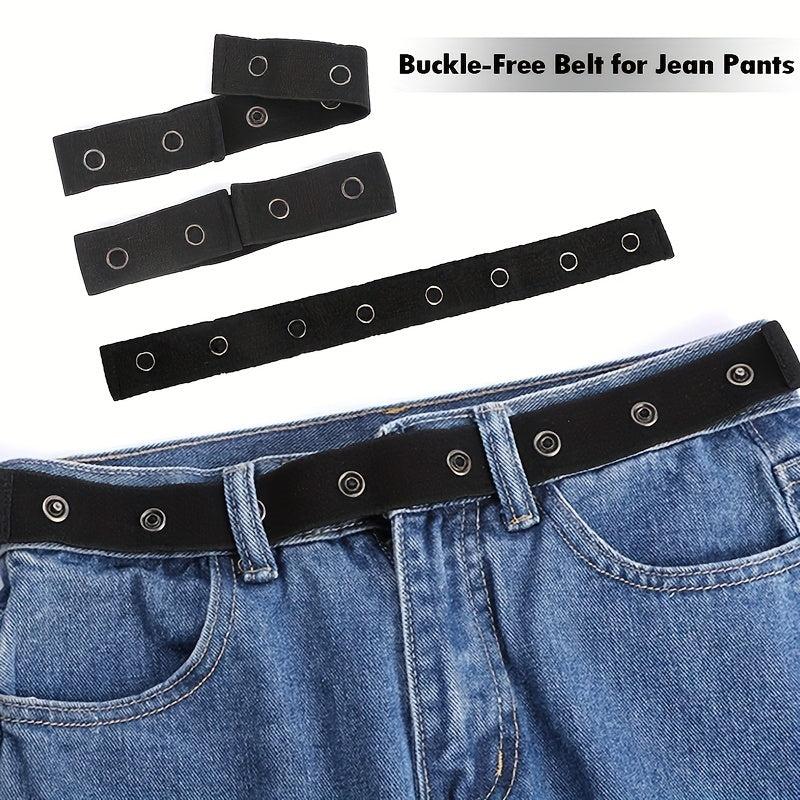 Women's Elastic No Buckle Belt Solid Casual Invisible Jeans Belt Stretch
