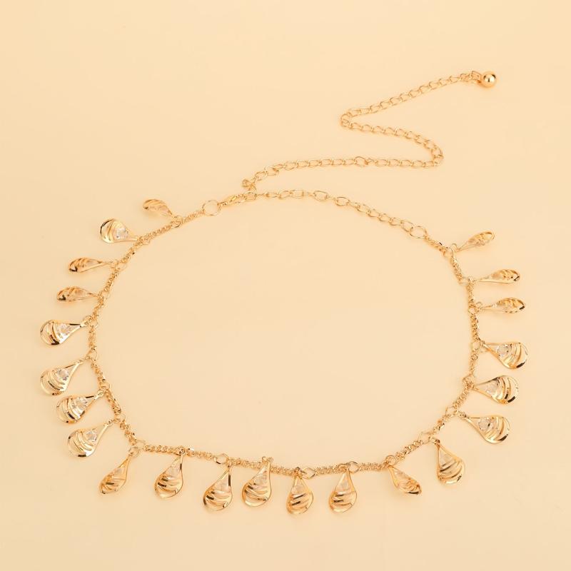Women's Tassel Chain Belt Skinny Elastic Stretchy Waistband For Dress