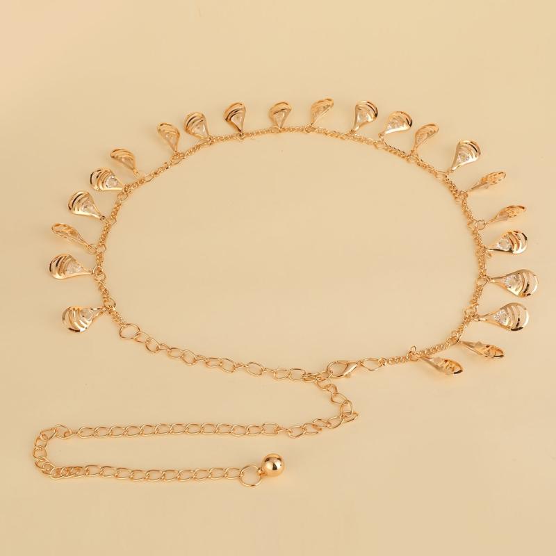 Women's Tassel Chain Belt Skinny Elastic Stretchy Waistband For Dress
