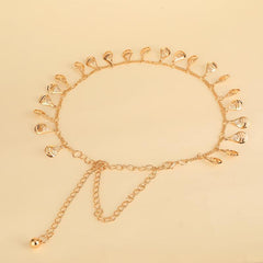Women's Tassel Chain Belt Skinny Elastic Stretchy Waistband For Dress