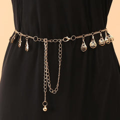 Women's Tassel Chain Belt Skinny Elastic Stretchy Waistband For Dress