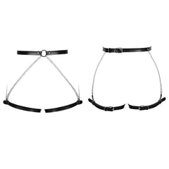 PU Leather Body Leg Harness Thigh Garter Gothic Suspender Belt