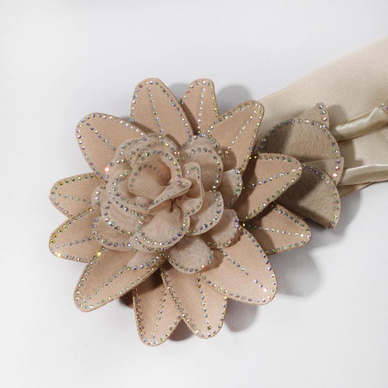 Flower Tassel Wide Belt Khaki Elastic Vintage PU Leather Coat Girdle