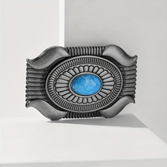 Vintage Striped Belt Buckle Geometric Western Cowboy Accessories