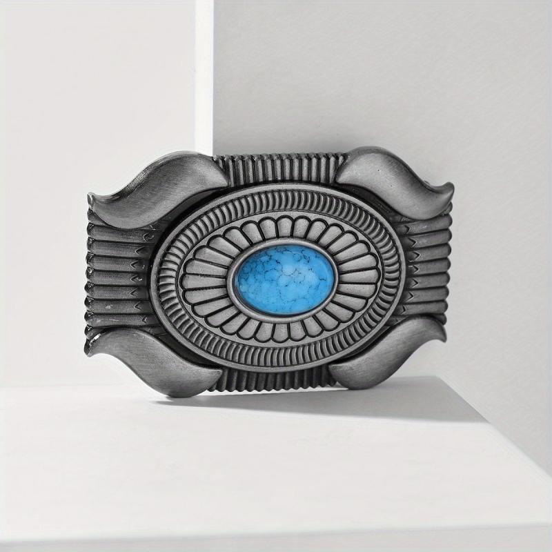 Vintage Striped Belt Buckle Geometric Western Cowboy Accessories
