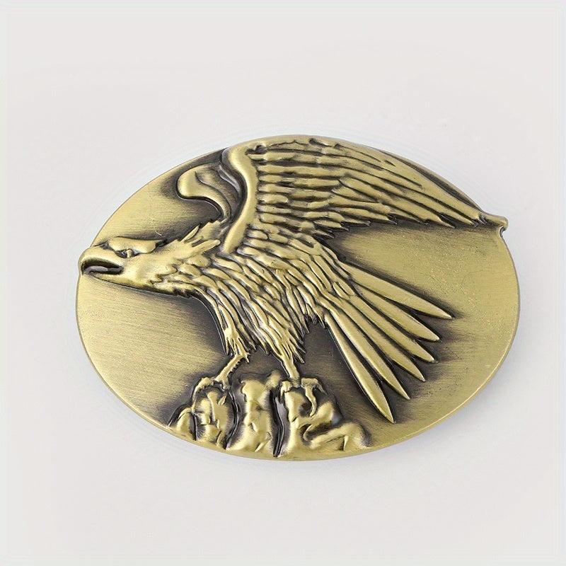 Vintage Eagle Oval Belt Buckle For Women & Men - Western Jeans Accessories
