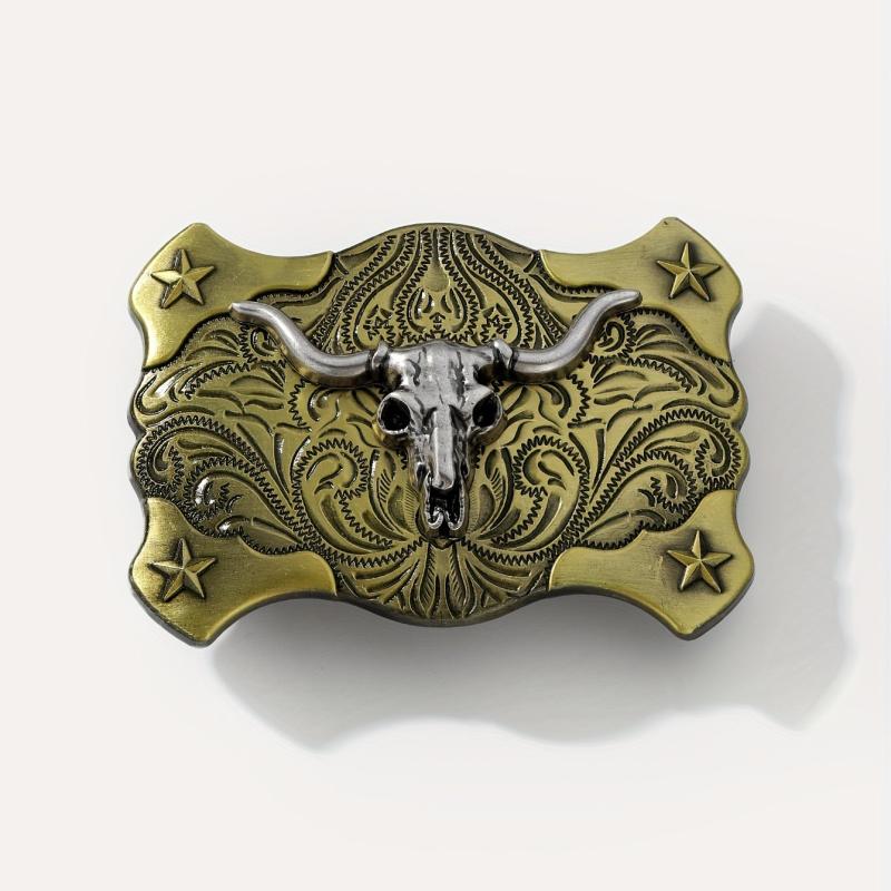 Vintage Western Bull Head Belt Buckle for Women & Men